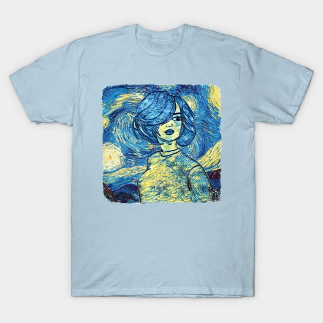 Girl Van Gogh Style T-Shirt by todos